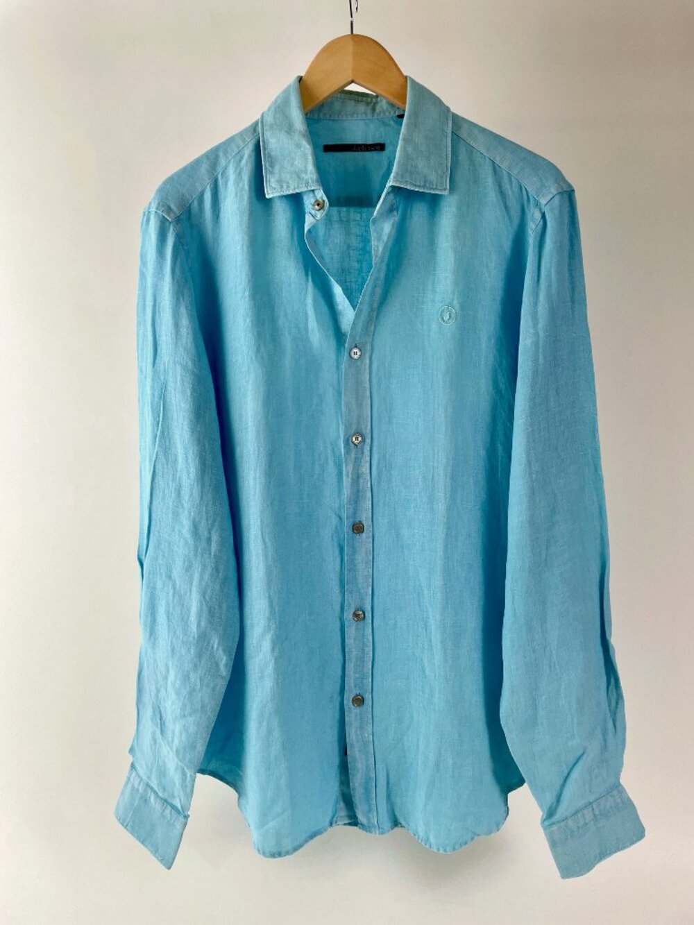 Men's Jeckerson Long Sleeve 100% Linen Shirt, Robin's Egg Blue, Size M